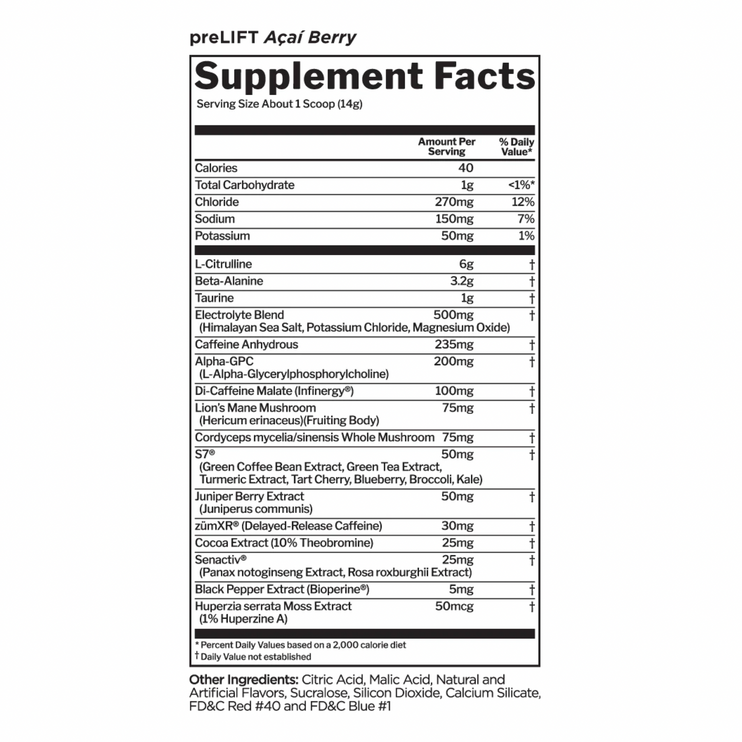 R1 Pre Lift Acai Berry