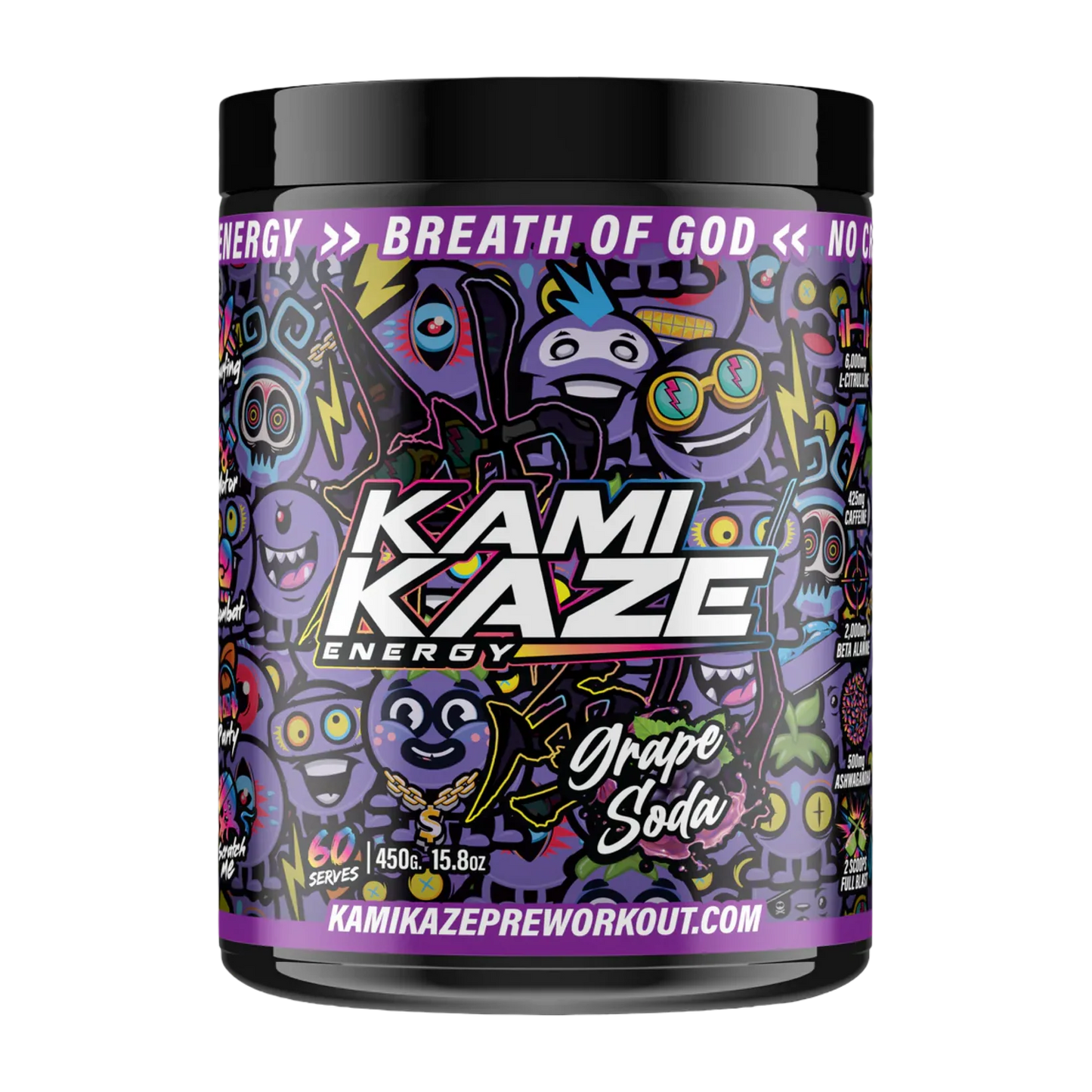 Kamikaze Pre Workout Grape Soda