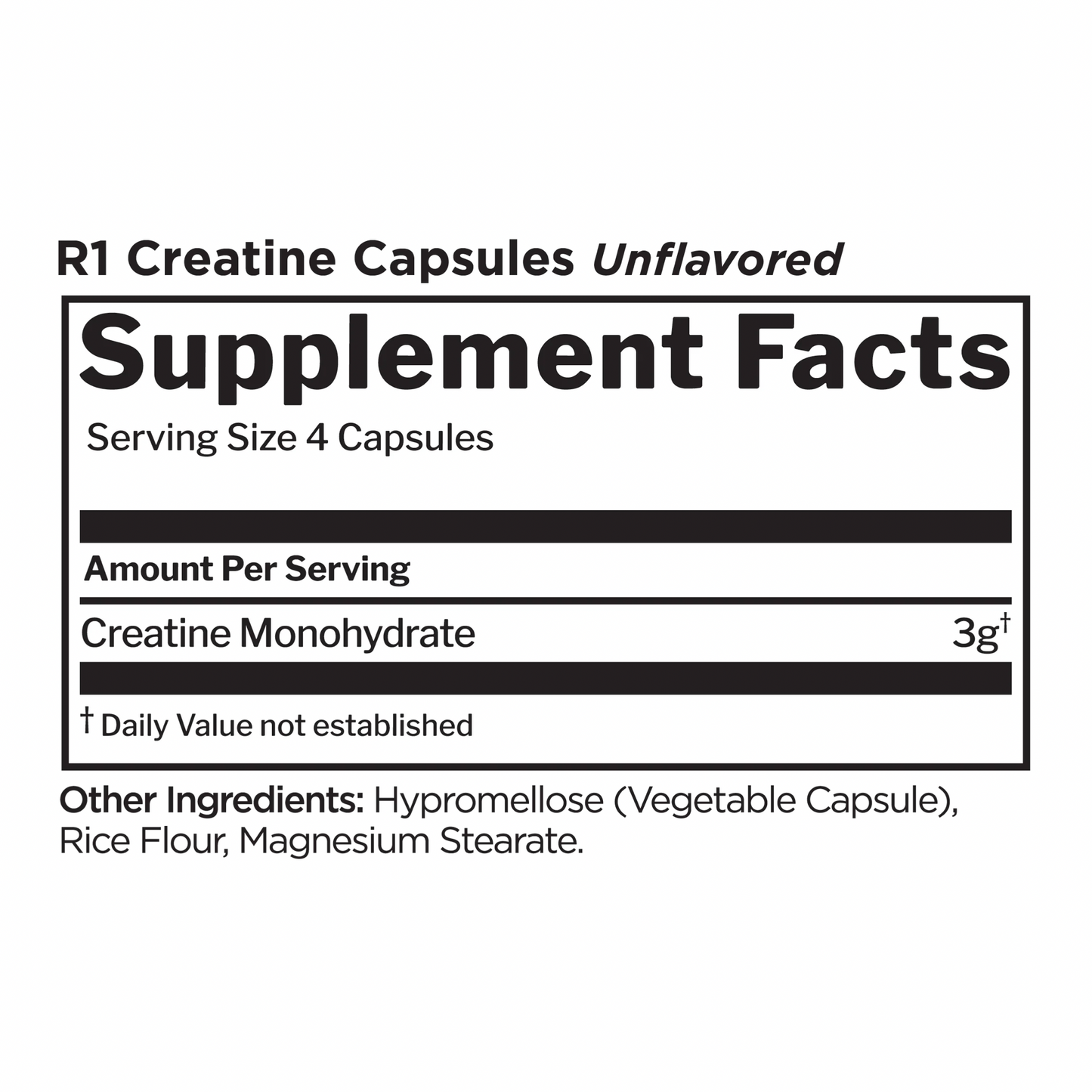 R1 Creatine Capsules 30 Serves