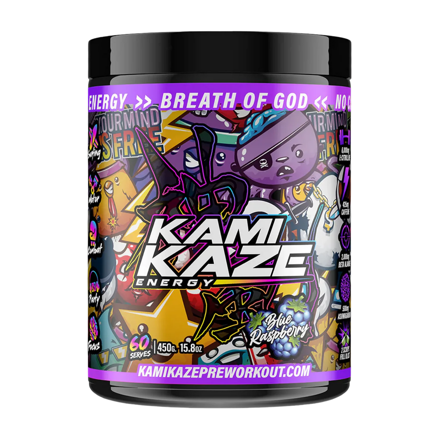 Kamikaze Pre Workout Blue Raspberry