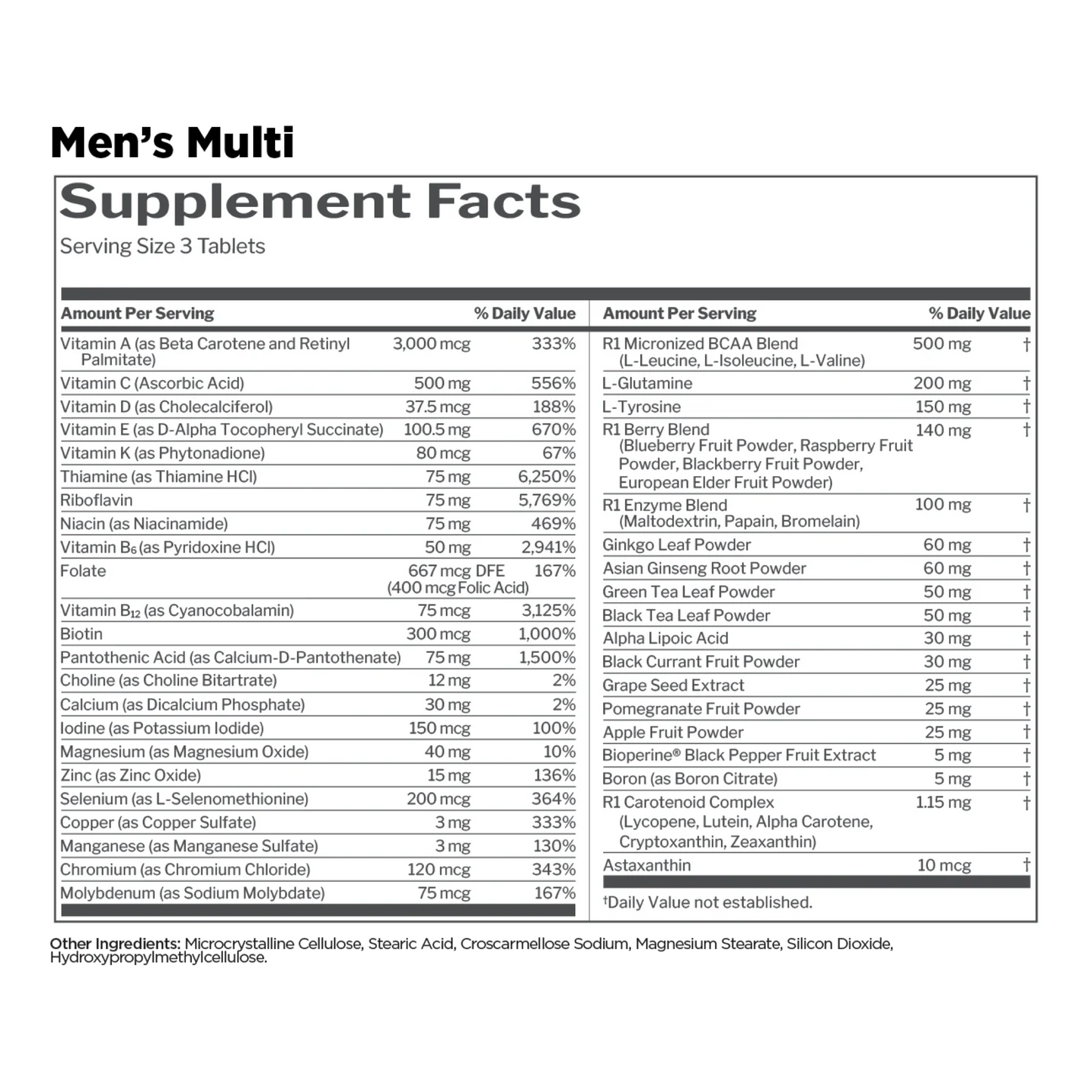 R1 Men's Multi-Vitamin 180 cap