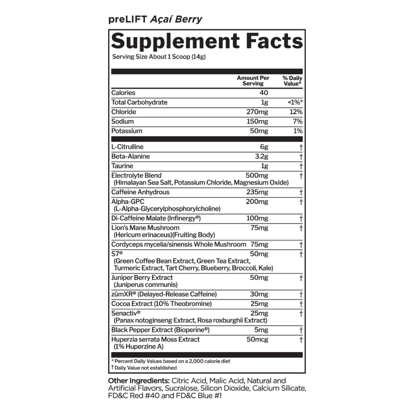 R1 Pre Lift Acai Berry