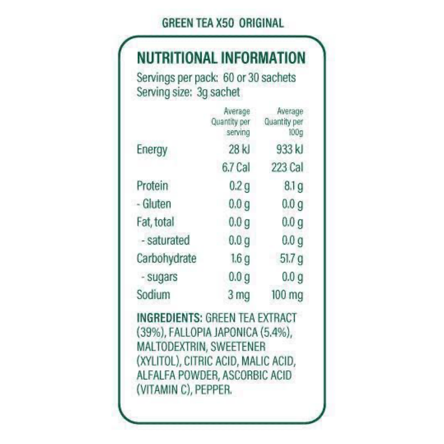 X50 Green Tea 90 Serve Assorted