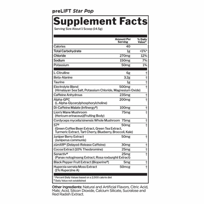 Rule 1 preLIFT Pre Workout / Star Pop