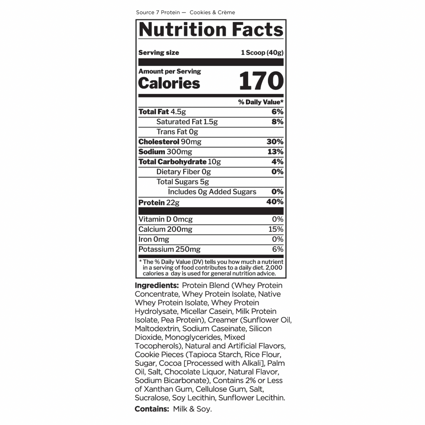 R1 Source 7 Protein 4lb Cookies & Cream