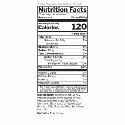 R1 Protein 60 Serve Natural Vanilla