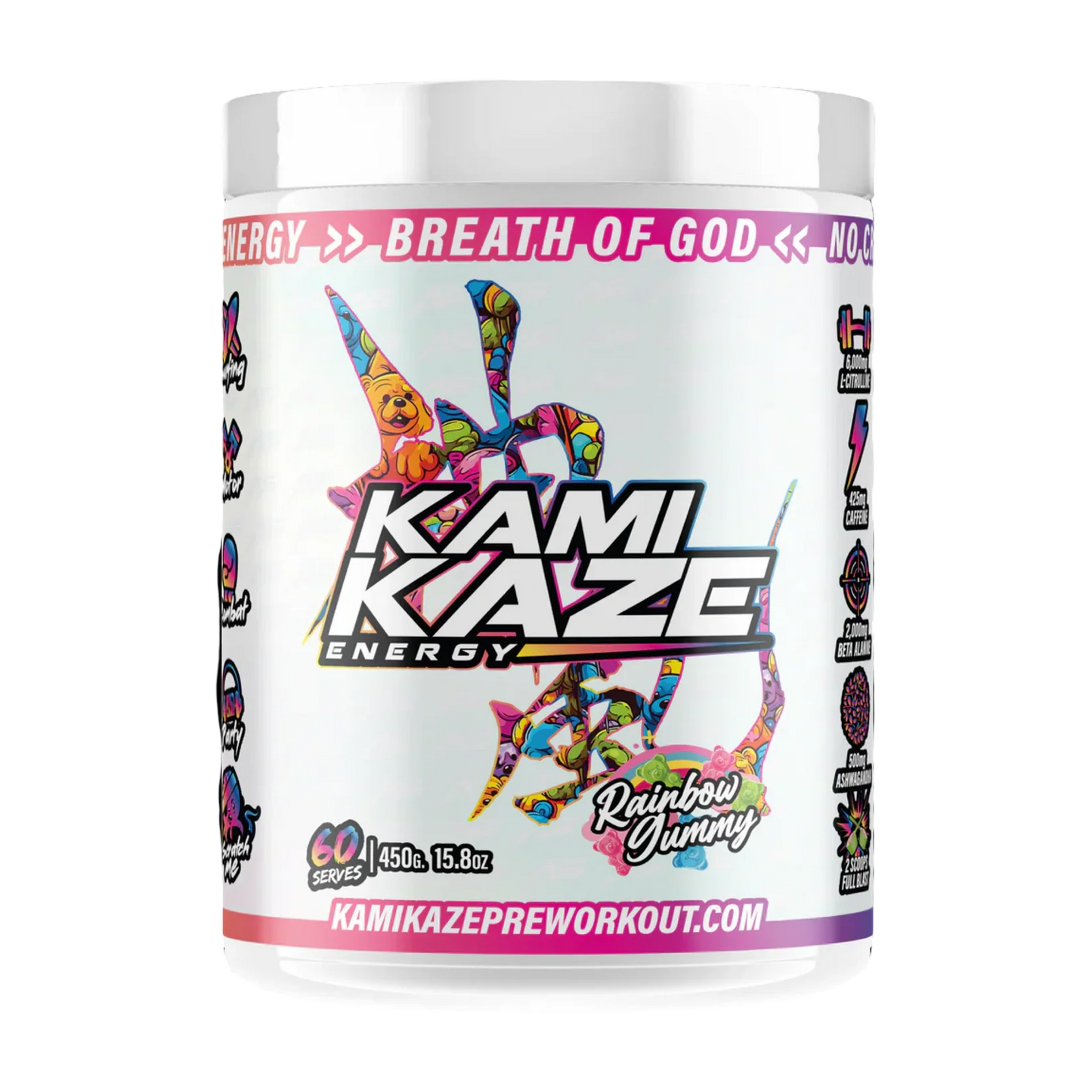 Kamikaze Pre Workout Rainbow Gummy