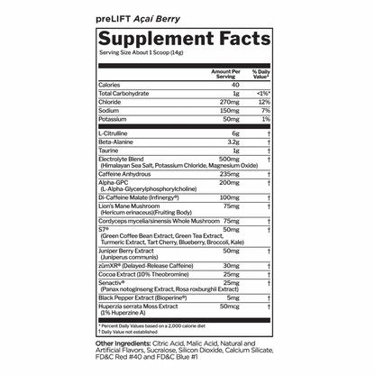 R1 Pre Lift Acai Berry