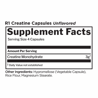 R1 Creatine Capsules 30 Serves