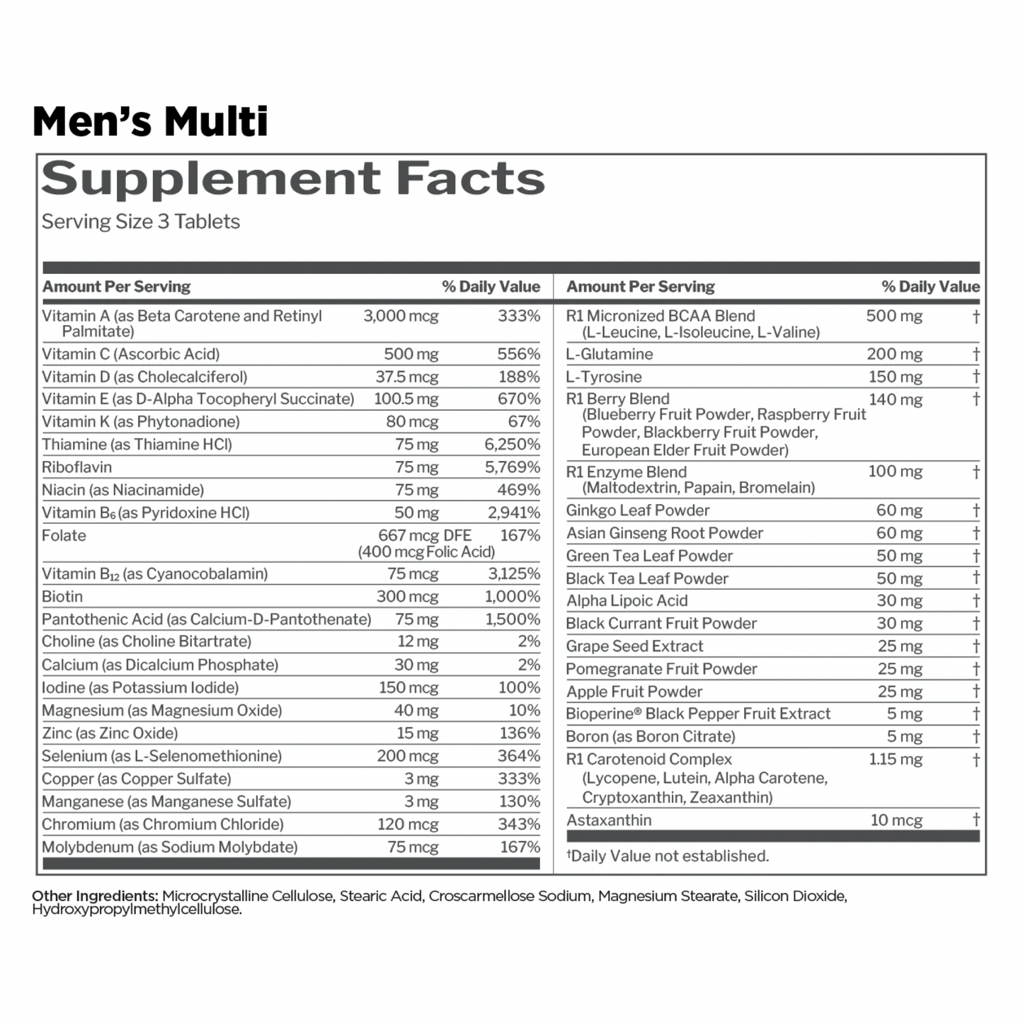 R1 Men's Multi-Vitamin 90 cap