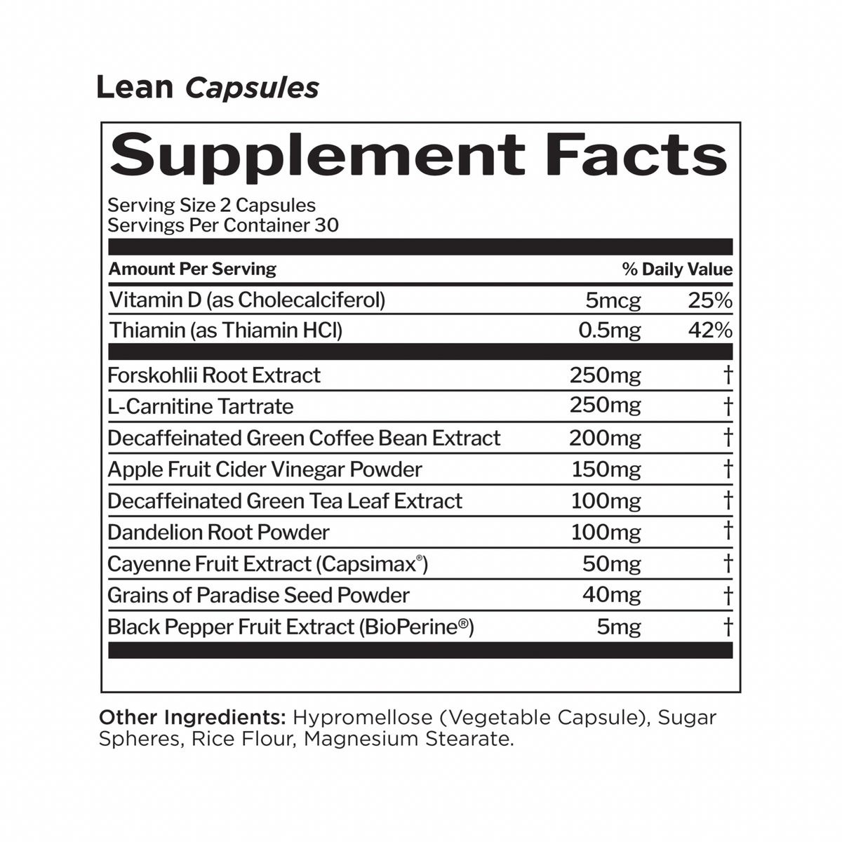 Rule 1 Lean Non-Stim Fat Burner / 60 Capsules (Unflavoured)