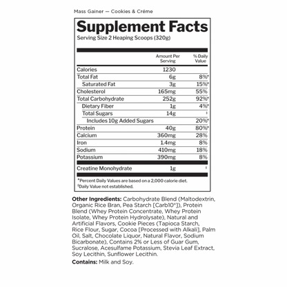 R1 Mass Gainer 12LB Cookies & Creme