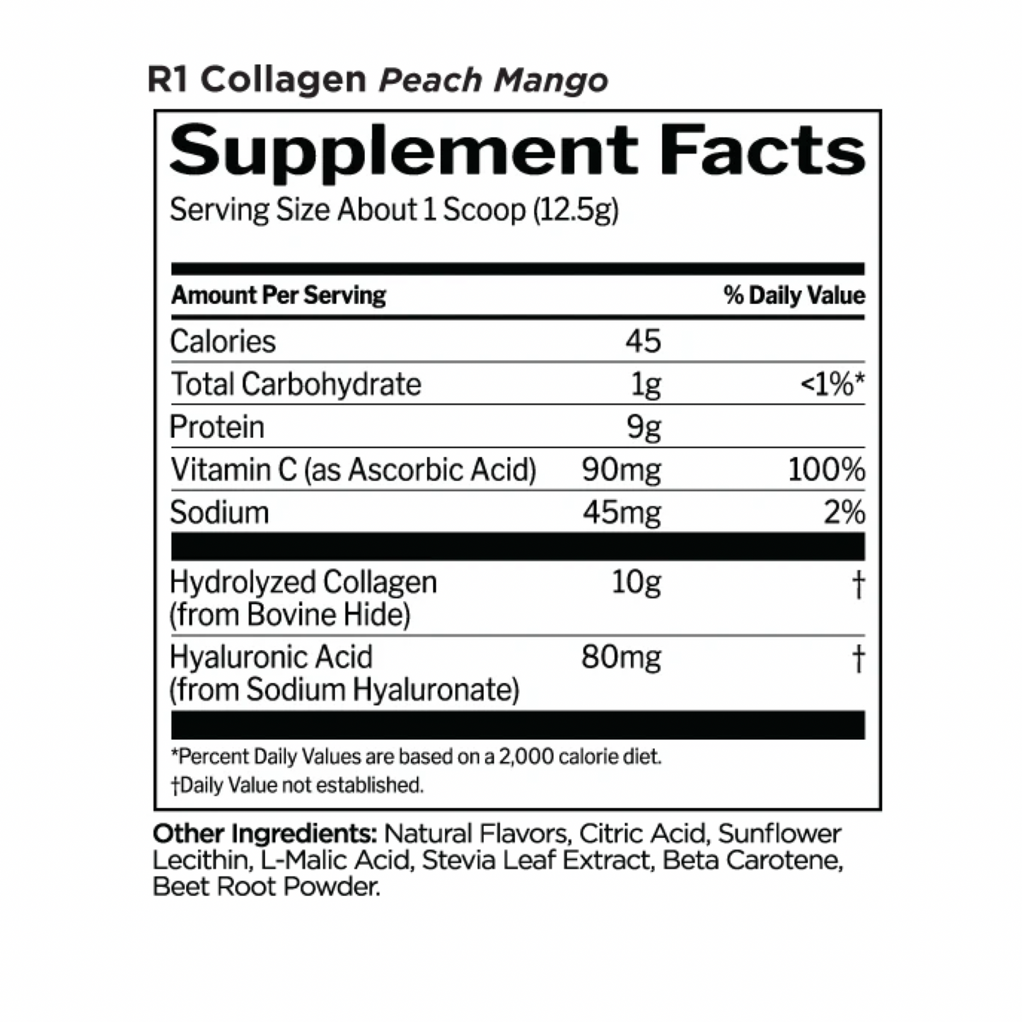 R1 Collagen 25 Serve Peach Mango