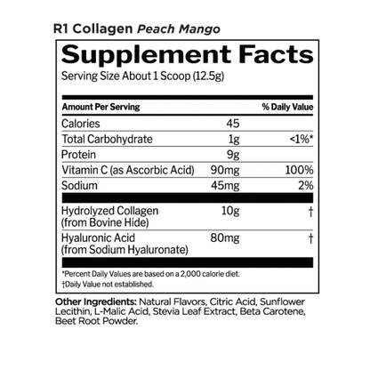 R1 Collagen 25 Serve Peach Mango