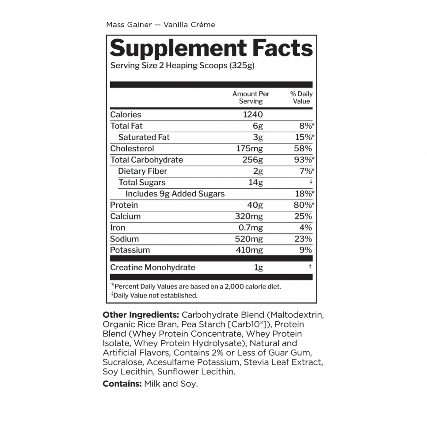 R1 Mass Gainer 12LB Vanilla Creme