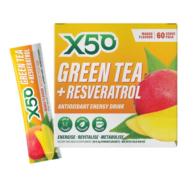 X50 Green Tea 60 Serve Mango FitFam Aotearoa