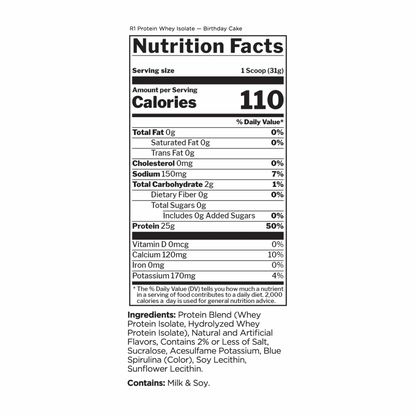 R1 Protein Isolate 5LB Birthday Cake