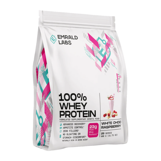 Emrald Whey 900g White Choc Raspberry