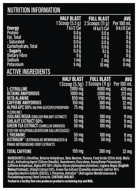 Kamikaze Pre Workout: Midi Size (Black Current)