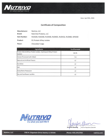 R1 Protein 5LB Chocolate Fudge