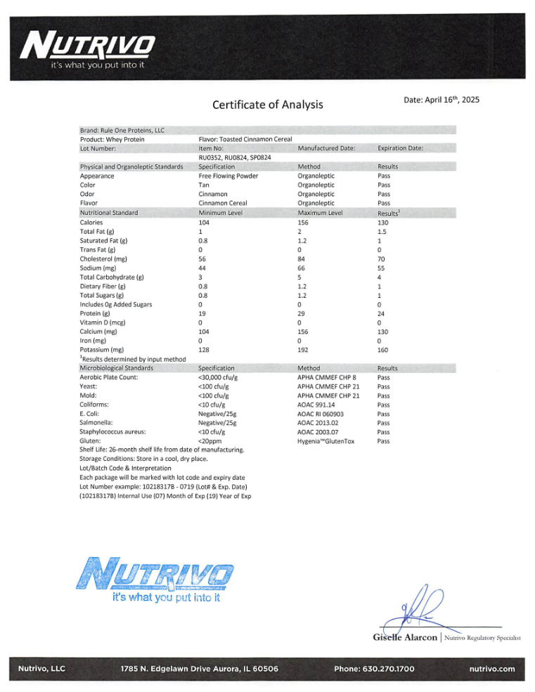 R1 Whey 5LB Cinnamon Cereal