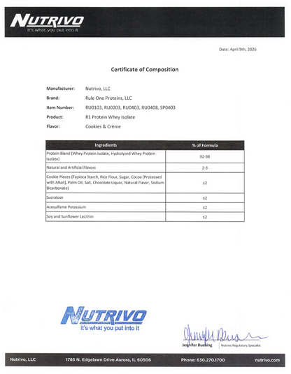 R1 Protein 30 Serve Cookies And Creme