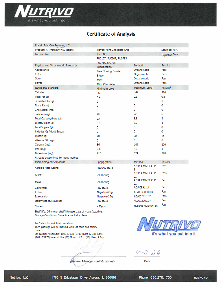 R1 Protein Isolate 5LB Choc Mint