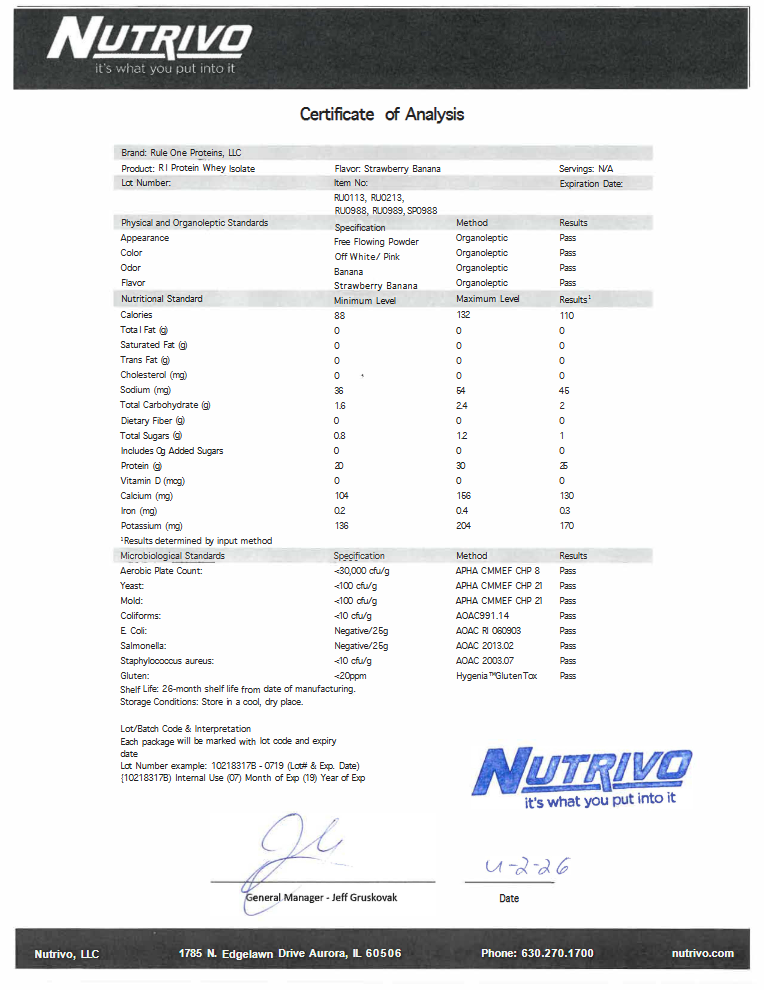R1 Protein Isolate 5LB Strawberry Banana